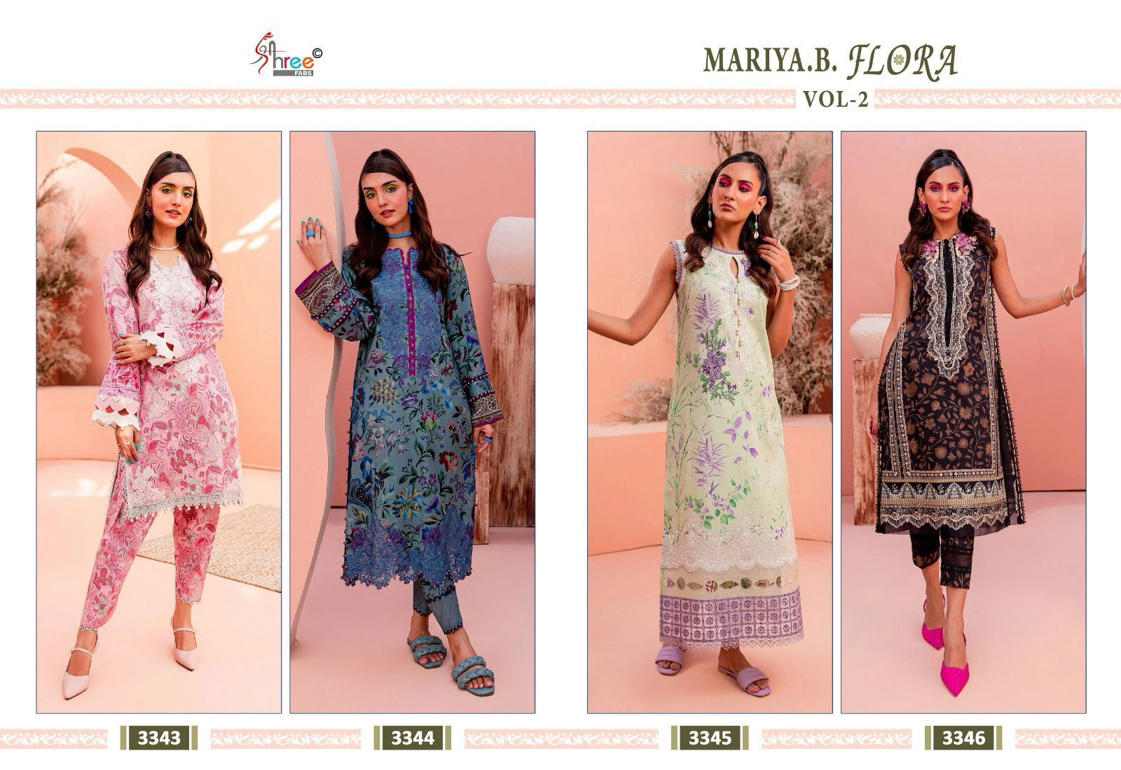 Mariya B Flora Vol 2 By Shree Printed Cotton Pakistani Suits Wholesale In Delhi
